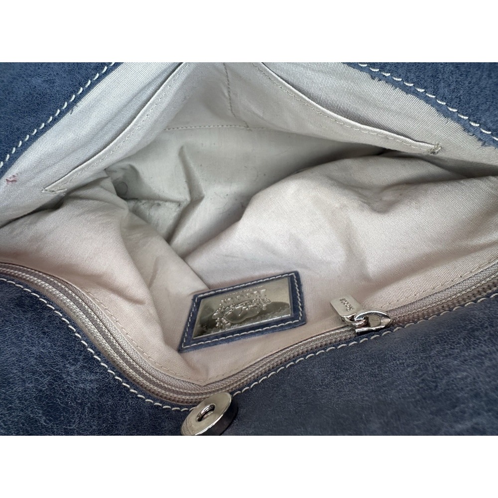 Roots Leather‎ Crossbody Bag Blue Vintage Tribe Leather Tassel - Picture 5 of 8